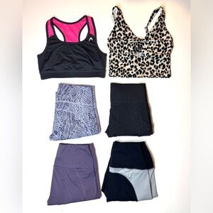 Set of 6 items Actiwear Leggings + Sport Bras Size- Small ( Yogalicious ,Zelos )